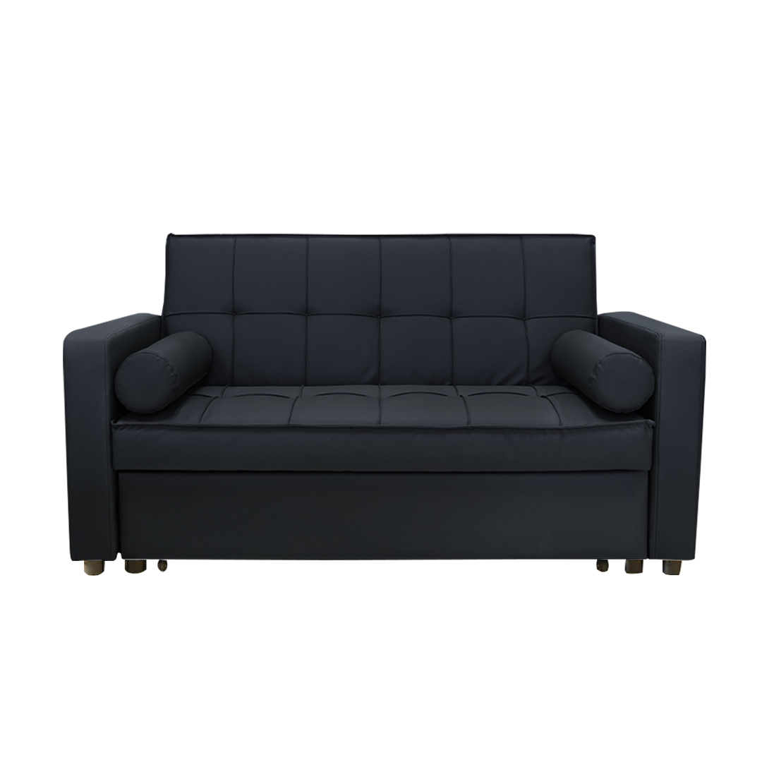 Anna 2 Seater Sofa bed Synthetic Leather with Pillows
