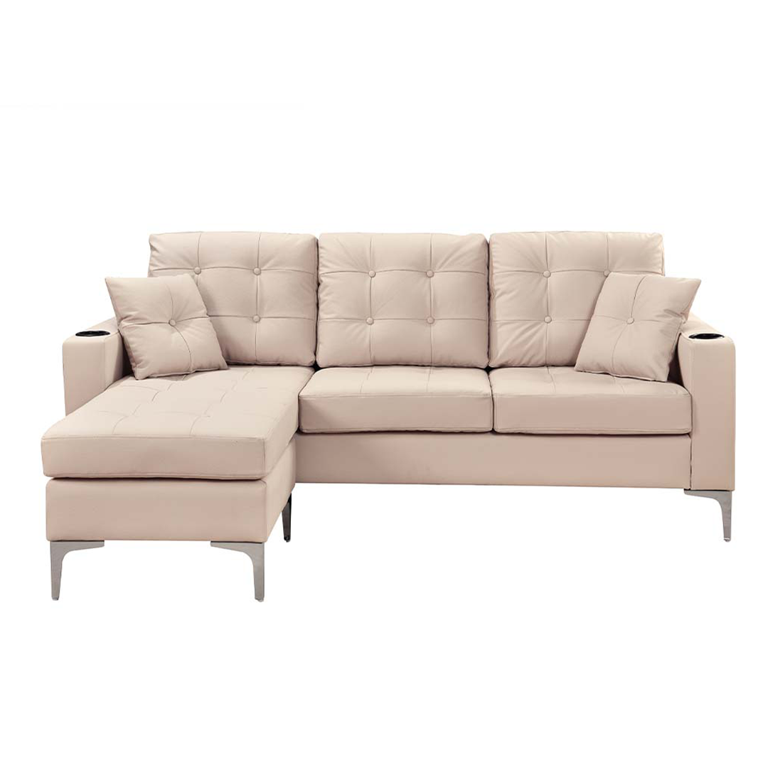New Stan 3-Seater Sofa w/ Ottoman and Cupholders
