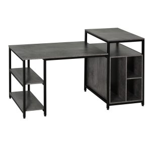 Cherry Computer Desk with Shelves
