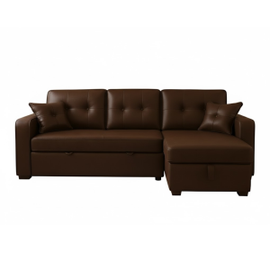 New Aspen Premium Synthetic Leather Sofabed with Cupholders and Storage