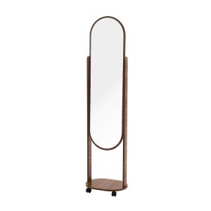 Woodie Stand Mirror with Wheels